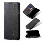 For Xiaomi Redmi 10A / 9C Denim Texture Casual Style Leather Phone Case(Black) - 1