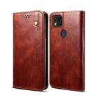 For Xiaomi Redmi 10A / 9C Simple Wax Crazy Horse Texture Leather Phone Case(Brown) - 1