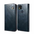 For Xiaomi Redmi 10A / 9C Simple Wax Crazy Horse Texture Leather Phone Case(Blue) - 1