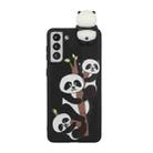 For Samsung Galaxy S22 5G Shockproof Cartoon TPU Phone Case(Three Pandas) - 1