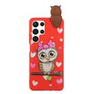 For Samsung Galaxy S22 Ultra 5G Shockproof Cartoon TPU Phone Case(Red Owl) - 1