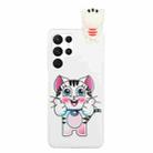 For Samsung Galaxy S22 Ultra 5G Shockproof Cartoon TPU Phone Case(Cat) - 1