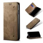 For Samsung Galaxy S20 FE 5G & 4G / S20 Fan Edition / S20 Lite / S20 FE 2022 Denim Texture Casual Style Leather Phone Case(Khaki) - 1