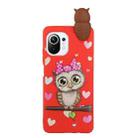 For Xiaomi Mi 11 Lite Shockproof Cartoon TPU Phone Case(Red Owl) - 1