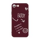 For iPhone 6s / 6 Enjoy Emoticon Heart-shape Pattern Colorful Frosted TPU Phone Protective Case(Wine Red) - 1