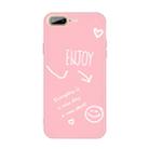 For iPhone 8 Plus / 7 Plus Enjoy Emoticon Heart-shape Pattern Colorful Frosted TPU Phone Protective Case(Pink) - 1