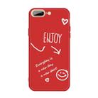 For iPhone 8 Plus / 7 Plus Enjoy Emoticon Heart-shape Pattern Colorful Frosted TPU Phone Protective Case(Red) - 1