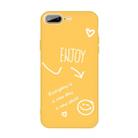 For iPhone 8 Plus / 7 Plus Enjoy Emoticon Heart-shape Pattern Colorful Frosted TPU Phone Protective Case(Yellow) - 1