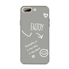 For iPhone 8 Plus / 7 Plus Enjoy Emoticon Heart-shape Pattern Colorful Frosted TPU Phone Protective Case(Gray) - 1