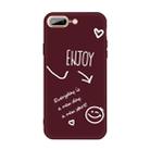 For iPhone 8 Plus / 7 Plus Enjoy Emoticon Heart-shape Pattern Colorful Frosted TPU Phone Protective Case(Wine Red) - 1