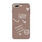 For iPhone 8 Plus / 7 Plus Enjoy Emoticon Heart-shape Pattern Colorful Frosted TPU Phone Protective Case(Khaki) - 1