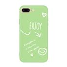 For iPhone 8 Plus / 7 Plus Enjoy Emoticon Heart-shape Pattern Colorful Frosted TPU Phone Protective Case(Green) - 1