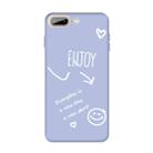 For iPhone 8 Plus / 7 Plus Enjoy Emoticon Heart-shape Pattern Colorful Frosted TPU Phone Protective Case(Light Purple) - 1