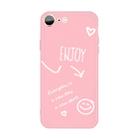 For iPhone SE 2022 / SE 2020 / 8 / 7 Enjoy Emoticon Heart-shape Pattern Colorful Frosted TPU Phone Protective Case(Pink) - 1