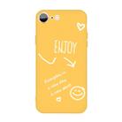 For iPhone SE 2022 / SE 2020 / 8 / 7 Enjoy Emoticon Heart-shape Pattern Colorful Frosted TPU Phone Protective Case(Yellow) - 1