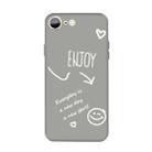 For iPhone SE 2022 / SE 2020 / 8 / 7 Enjoy Emoticon Heart-shape Pattern Colorful Frosted TPU Phone Protective Case(Gray) - 1