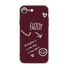 For iPhone SE 2022 / SE 2020 / 8 / 7 Enjoy Emoticon Heart-shape Pattern Colorful Frosted TPU Phone Protective Case(Wine Red) - 1