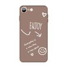 For iPhone SE 2022 / SE 2020 / 8 / 7 Enjoy Emoticon Heart-shape Pattern Colorful Frosted TPU Phone Protective Case(Khaki) - 1