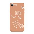 For iPhone SE 2022 / SE 2020 / 8 / 7 Enjoy Emoticon Heart-shape Pattern Colorful Frosted TPU Phone Protective Case(Coral Orange) - 1