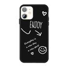For iPhone 11 Enjoy Emoticon Heart-shape Pattern Colorful Frosted TPU Phone Protective Case(Black) - 1