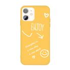 For iPhone 11 Enjoy Emoticon Heart-shape Pattern Colorful Frosted TPU Phone Protective Case(Yellow) - 1