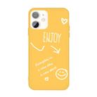 For iPhone 11 Enjoy Emoticon Heart-shape Pattern Colorful Frosted TPU Phone Protective Case(Yellow) - 1