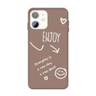 For iPhone 11 Enjoy Emoticon Heart-shape Pattern Colorful Frosted TPU Phone Protective Case(Khaki) - 1