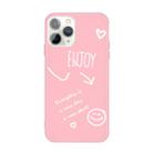 For iPhone 11 Pro Enjoy Emoticon Heart-shape Pattern Colorful Frosted TPU Phone Protective Case(Pink) - 1