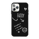For iPhone 11 Pro Enjoy Emoticon Heart-shape Pattern Colorful Frosted TPU Phone Protective Case(Black) - 1