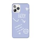 For iPhone 11 Pro Enjoy Emoticon Heart-shape Pattern Colorful Frosted TPU Phone Protective Case(Light Purple) - 1