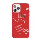 For iPhone 11 Pro Max Enjoy Emoticon Heart-shape Pattern Colorful Frosted TPU Phone Protective Case(Red) - 1