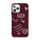 For iPhone 11 Pro Max Enjoy Emoticon Heart-shape Pattern Colorful Frosted TPU Phone Protective Case(Wine Red) - 1