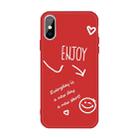 For iPhone X / XS Enjoy Emoticon Heart-shape Pattern Colorful Frosted TPU Phone Protective Case(Red) - 1