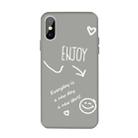 For iPhone X / XS Enjoy Emoticon Heart-shape Pattern Colorful Frosted TPU Phone Protective Case(Gray) - 1