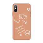 For iPhone X / XS Enjoy Emoticon Heart-shape Pattern Colorful Frosted TPU Phone Protective Case(Coral Orange) - 1