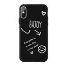 For iPhone XS Max Enjoy Emoticon Heart-shape Pattern Colorful Frosted TPU Phone Protective Case(Black) - 1