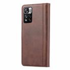 For Xiaomi Redmi Note 11S / Note 11 4G Global Calf Texture Double Fold Leather Phone Case(Brown) - 3