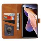 For Xiaomi Redmi Note 11S / Note 11 4G Global Calf Texture Double Fold Leather Phone Case(Brown) - 5