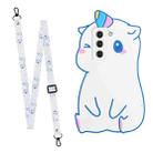 For Samsung Galaxy S22 5G Crossbody Cartoon Silicone Phone Case(Unicorn) - 1