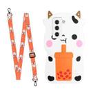 For Samsung Galaxy S22 5G Crossbody Cartoon Silicone Phone Case(Cow) - 1