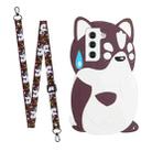 For Samsung Galaxy S22 5G Crossbody Cartoon Silicone Phone Case(Cat) - 1