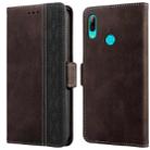 For Huawei P smart 2019 Stitching Side-Magnetic RFID Leather Phone Case(Coffee) - 1