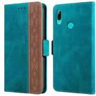 For Huawei P smart 2019 Stitching Side-Magnetic RFID Leather Phone Case(Dark Green) - 1