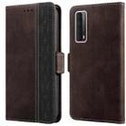 For Huawei P smart 2021 Stitching Side-Magnetic RFID Leather Phone Case(Coffee) - 1