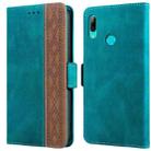 For Huawei Y6 2019 Stitching Side-Magnetic RFID Leather Phone Case(Dark Green) - 1