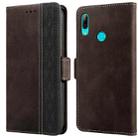 For Huawei Y7 2019 Stitching Side-Magnetic RFID Leather Phone Case(Coffee) - 1