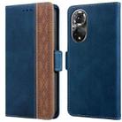 For Honor 50 Stitching Side-Magnetic RFID Leather Phone Case(Royal Blue) - 1