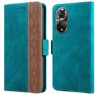 For Honor 50 Stitching Side-Magnetic RFID Leather Phone Case(Dark Green) - 1