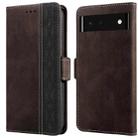 For Google Pixel 6 Stitching Side-Magnetic RFID Leather Phone Case(Coffee) - 1