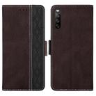 For Sony Xperia 10 III Stitching Side-Magnetic RFID Leather Phone Case(Coffee) - 1